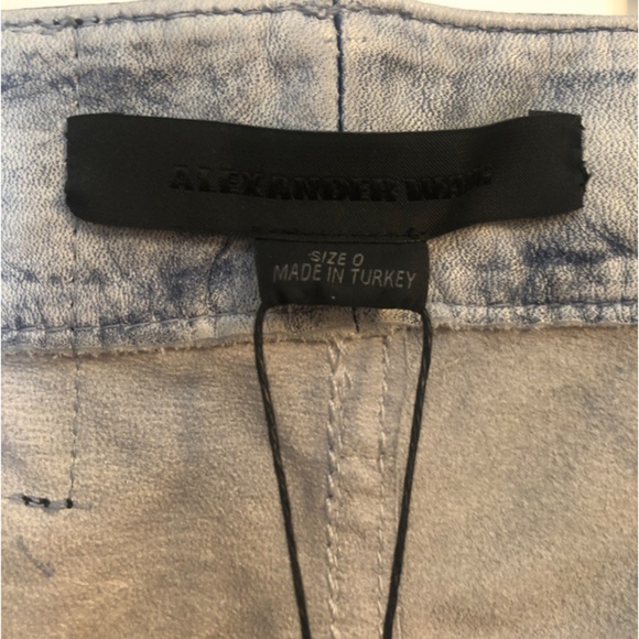 NWT Alexander Wang Indigo Cropped Leather Pants sz 0 - Picture 6 of 8